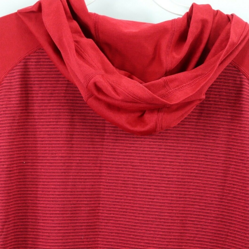 Nike Dri-Fit Touch Striped Lightweight Hoodie Red - Picture 7 of 7